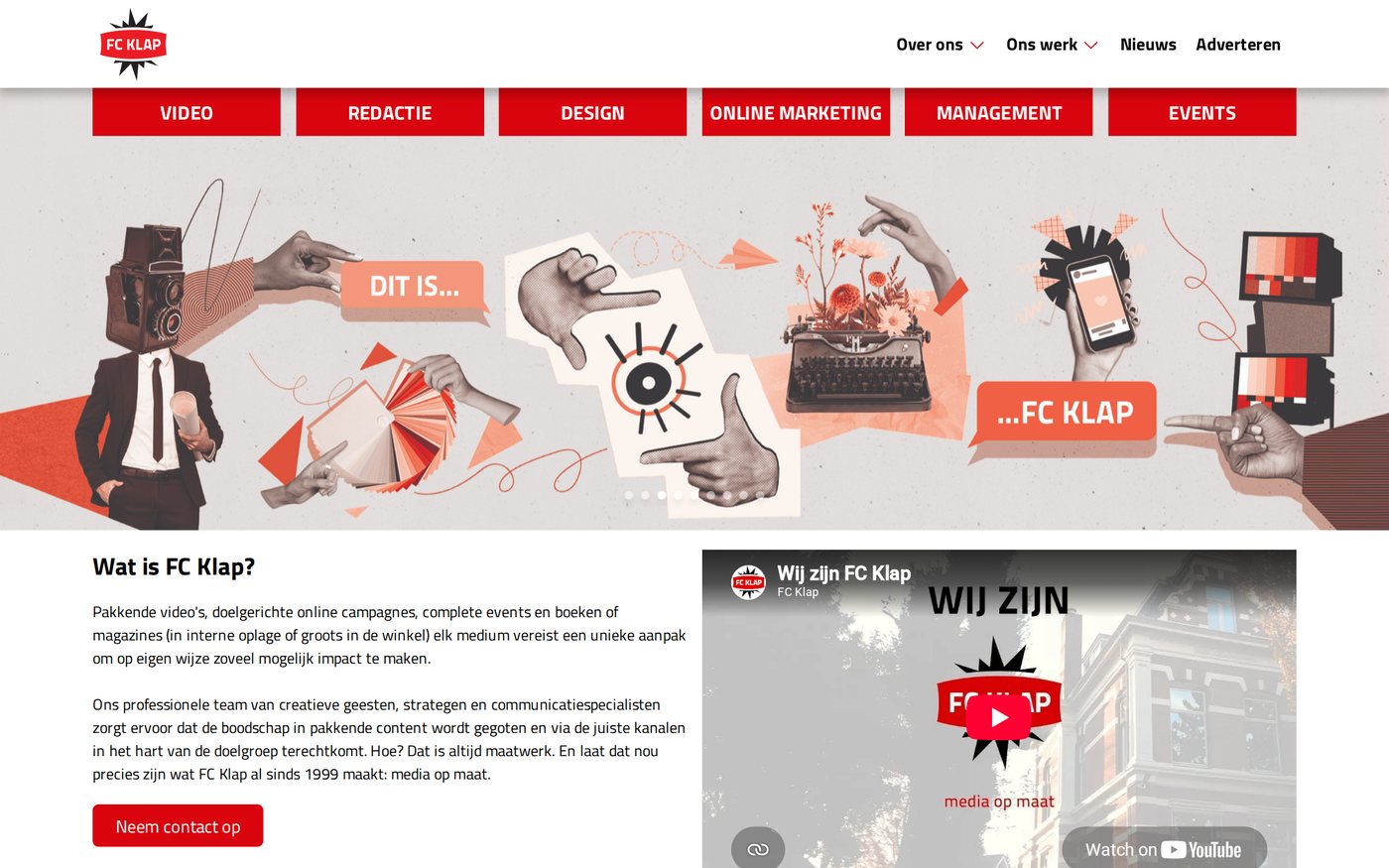 Website van FC Klap